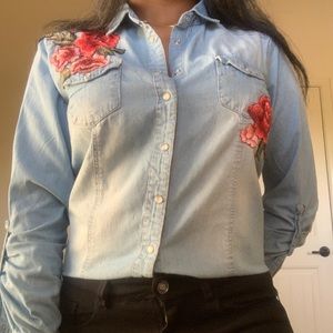 Denim Shirt (Floral)